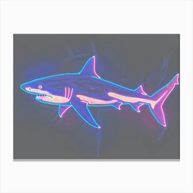 Neon Pastel Pink Blue Shark 4 Canvas Print