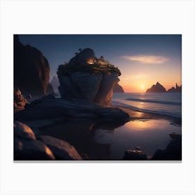 Coastline At Dusk Canvas Print