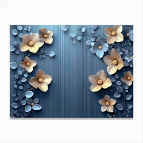 Abstract Flowers Wallpaper Canvas Print