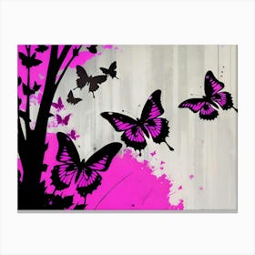 Pink Butterflies 10 Canvas Print