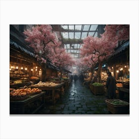 Cherry Blossom Market 1 Canvas Print