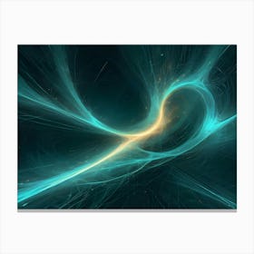 Abstract Swirling Pattern With Glowing Lines In A Dark Space Canvas Print