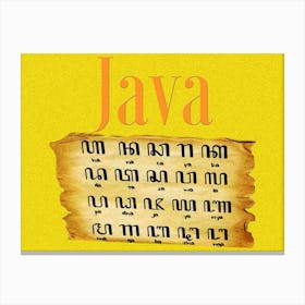 Java Ancient Font Canvas Print
