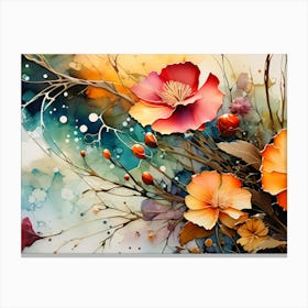 Watercolor Of Flowers 3 Canvas Print