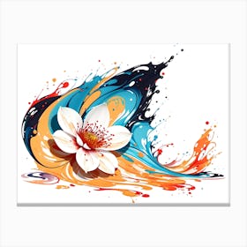 Abstract Paint Splash Flower Arrangement 20 Canvas Print