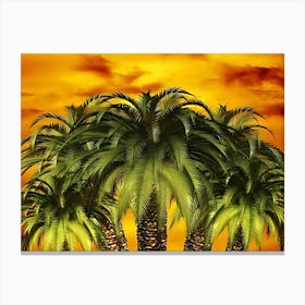 Palm Trees At Sunset 3 Canvas Print