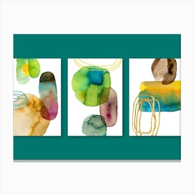 Abstract Watercolor Set Canvas Print