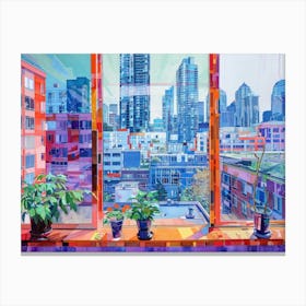 Vancouver From The Window View Painting 1 Canvas Print