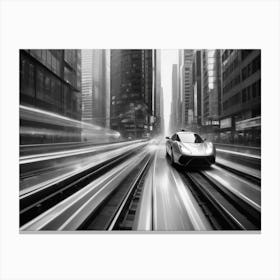 Speeding Car In The City Canvas Print