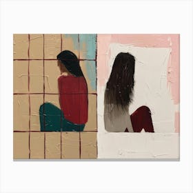 Two Women Sitting 2 Canvas Print