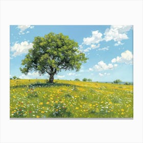 Tree In The Meadow 1 Canvas Print