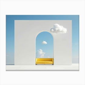 Cumulus Cloud Bathing In Sunlight Acting As A Metaphor For A Dream Resembling An Arch And Shaped Li (3) Canvas Print