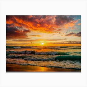 Sunset At The Beach Canvas Print