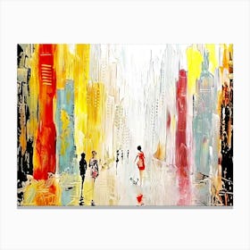 Abstract Cityscape Painting Canvas Print