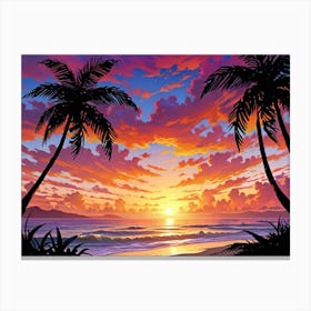 Sunset At The Beach 53 Canvas Print