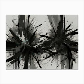 Abstract Black And White Painting 1 Canvas Print