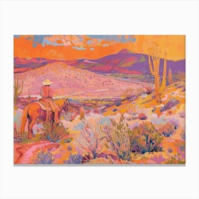 Cowboy Painting Tucson Arizona 2 Canvas Print