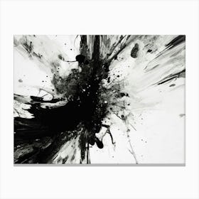 Transcendent Echoes Abstract Black And White 8 Canvas Print