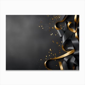 Black And Gold Ribbon Background Canvas Print