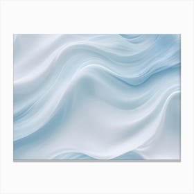 Abstract White And Blue Flowing Fabric Background Canvas Print