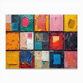 Colorful Chronicles: Abstract Narratives of History and Resilience. Squares Canvas Print