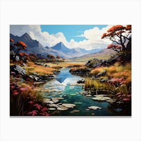 Pastel ink art of The Lake District Canvas Print