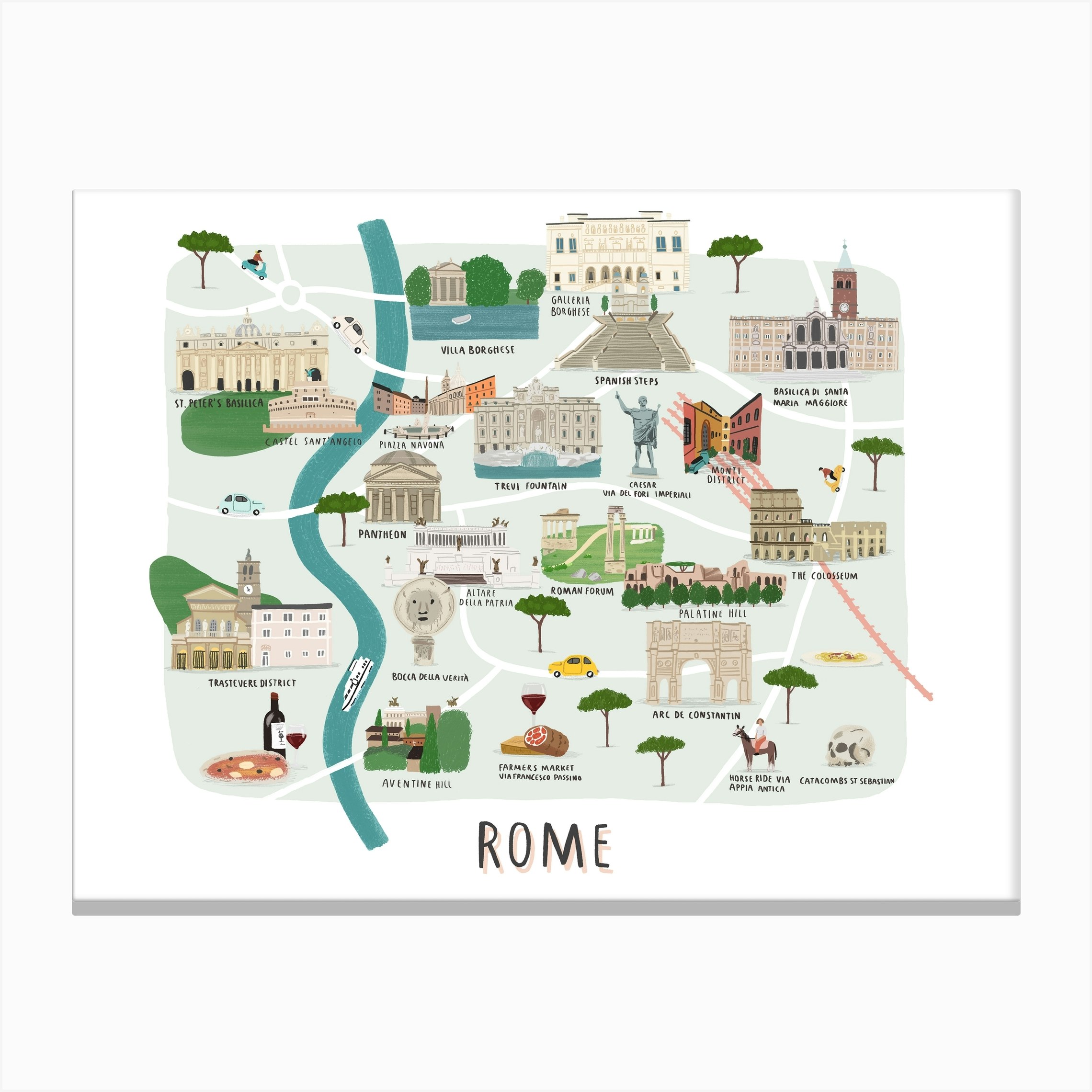 Rome Map Print Canvas Print By Alex Foster Fy Rome Map Print Canvas Print By Alex Foster Fy