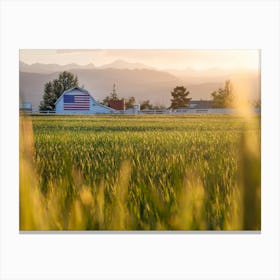 American Flag Barn Canvas Print