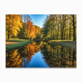 Serene Autumn Reflections 29 Canvas Print