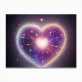 A Colorful Glowing Heart On A Dark Background Horizontal Composition 84 Canvas Print