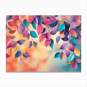 Elegant Colorful With Vibrant Leaves Hanging Branches 2 Canvas Print