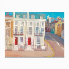 A Red Door House In Pimlico, London Canvas Print
