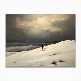 Man In The Snow Canvas Print