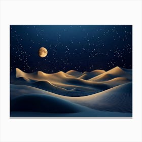 Sand Dunes At Night Canvas Print