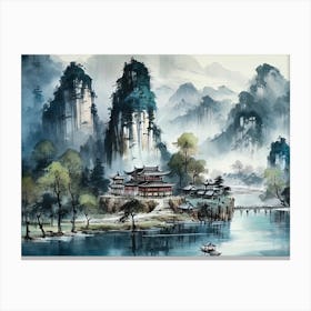 Chinese Landscape Painting 9 Canvas Print