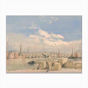 London Bridge, David Cox Canvas Print