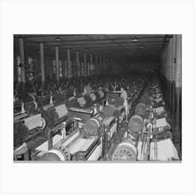 Weaving Room, Laurel Cotton Mill, Laurel, Mississippi By Russell Lee Canvas Print