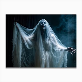 Halloween Themed Photo Of A Translucent Ghostly Figure Draped In A Veil Representing Religion And Pa 2 Canvas Print