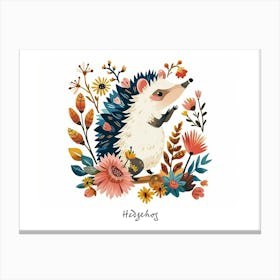 Little Floral Hedgehog 1 Poster Canvas Print