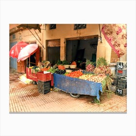 Street Market In Marrakech Morocco (Africa Series) Canvas Print