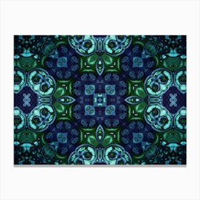 Modern Art Watercolor Green And Blue Canvas Print