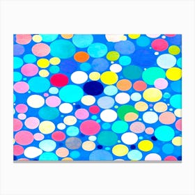 Colorful Vibrant Polka Dot Pattern Canvas Print