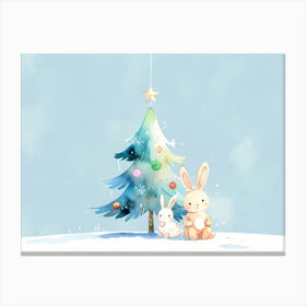 Watercolor Christmas Tree 3 Canvas Print