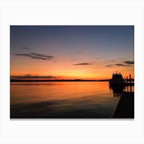 Sunset At The Dock Canvas Print