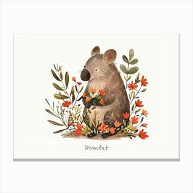 Little Floral Wombat 4 Poster Canvas Print