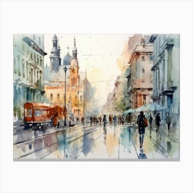 Watercolor Of A City 3 Canvas Print