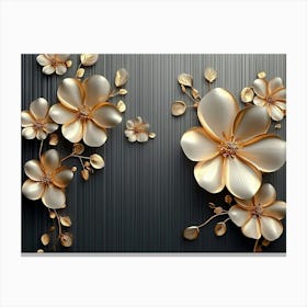 Gold Flowers 30 Canvas Print