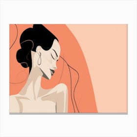 Woman In Bed Canvas Print