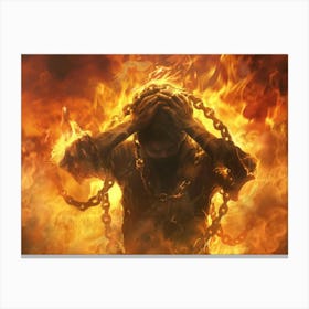 Satan In Chains Canvas Print