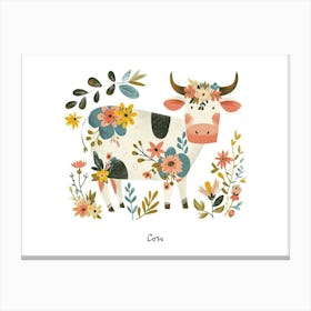 Little Floral Cow 1 Poster Canvas Print